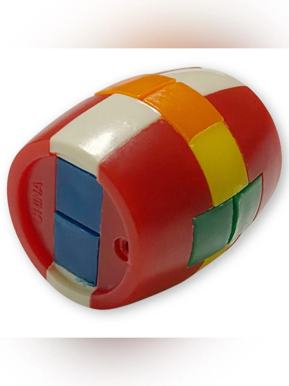 Vintage 70s Rare Kumiki Mini Colorful Barrel Brain Teaser Burr Burr Puzzle Game